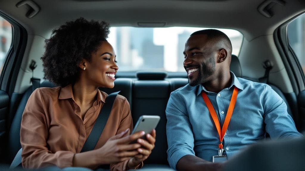 Passengers riding to work in a shared car