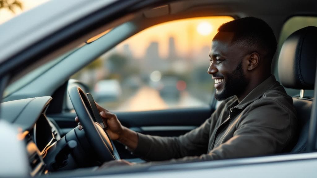 A driver in a clean SUV
